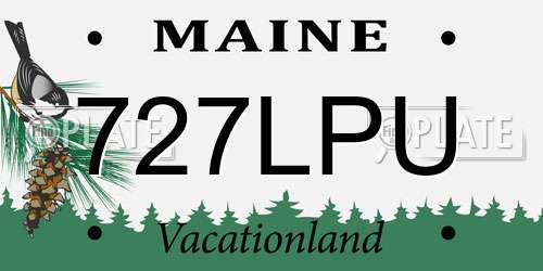 727LPU Maine License Plate