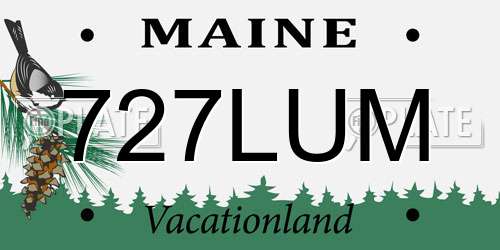727LUM Maine License Plate
