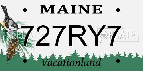 727RY7 Maine License Plate