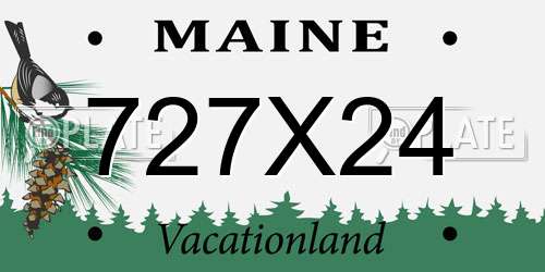 727X24 Maine License Plate