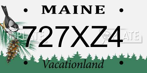 727XZ4 Maine License Plate