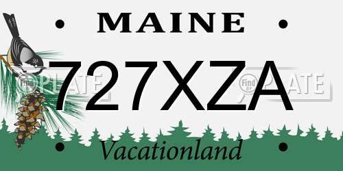 727XZA Maine License Plate