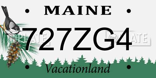 727ZG4 Maine License Plate