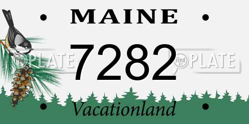 7282 Maine License Plate