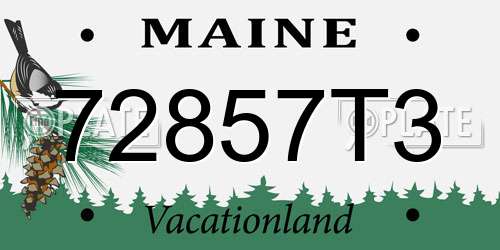72857T3 Maine License Plate