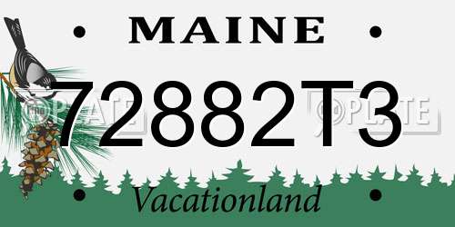 72882T3 Maine License Plate