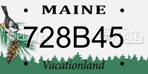 728B45 Maine License Plate