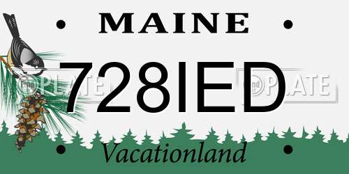 728IED Maine License Plate