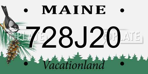 728J20 Maine License Plate