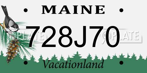 728J70 Maine License Plate