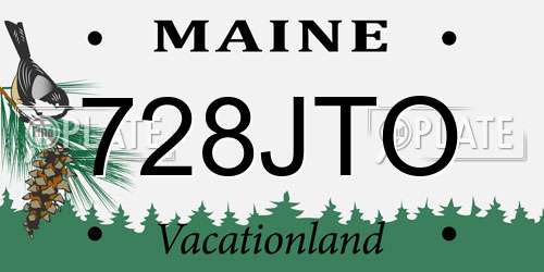 728JTO Maine License Plate