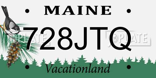 728JTQ Maine License Plate