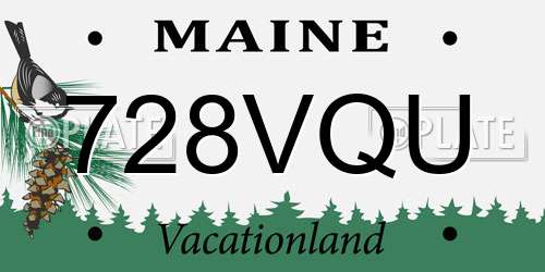 728VQU Maine License Plate