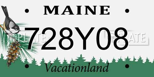 728Y08 Maine License Plate