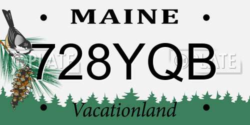 728YQB Maine License Plate