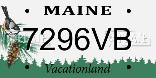 7296VB Maine License Plate