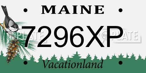 7296XP Maine License Plate