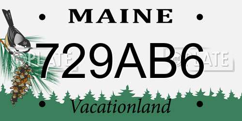 729AB6 Maine License Plate
