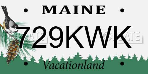 729KWK Maine License Plate
