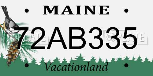 72AB335 Maine License Plate