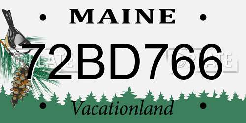 72BD766 Maine License Plate