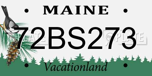 72BS273 Maine License Plate