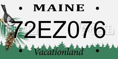 72EZ076 Maine License Plate
