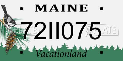 72II075 Maine License Plate