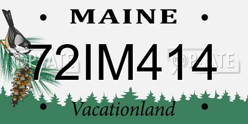 72IM414 Maine License Plate