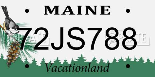 72JS788 Maine License Plate