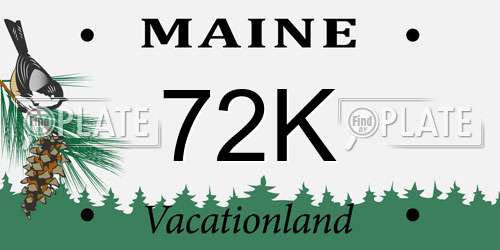 72K Maine License Plate