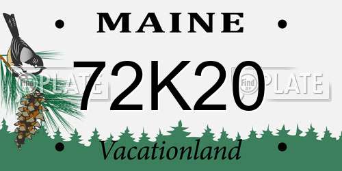 72K20 Maine License Plate