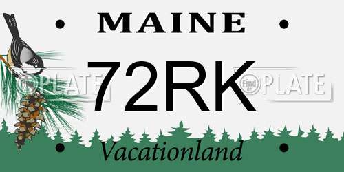 72RK Maine License Plate