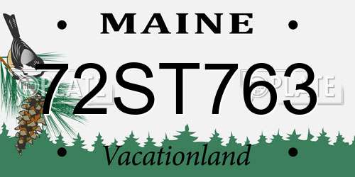 72ST763 Maine License Plate