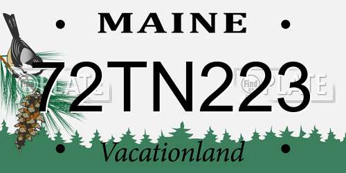 72TN223 Maine License Plate