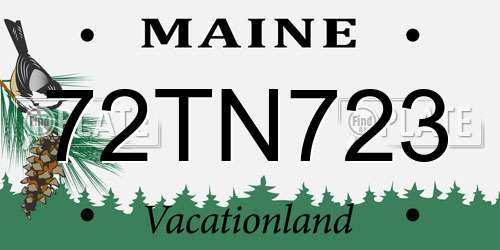 72TN723 Maine License Plate