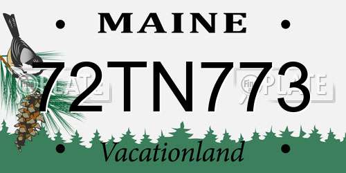 72TN773 Maine License Plate