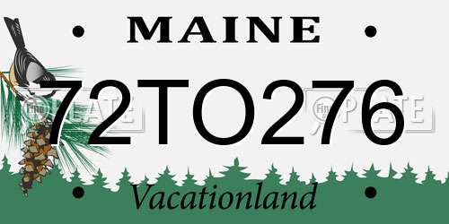 72TO276 Maine License Plate