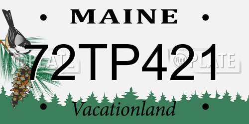 72TP421 Maine License Plate