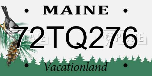 72TQ276 Maine License Plate
