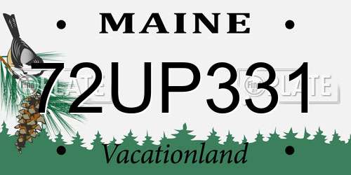 72UP331 Maine License Plate
