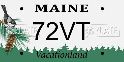 72VT Maine License Plate