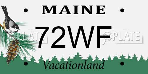 72WF Maine License Plate