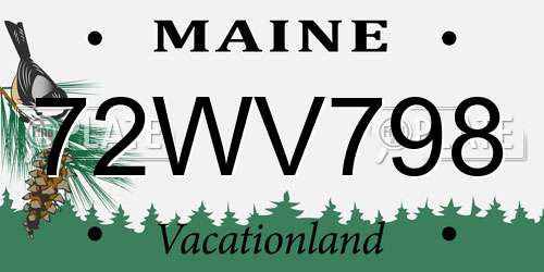 72WV798 Maine License Plate