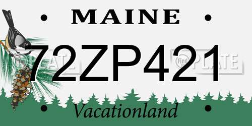 72ZP421 Maine License Plate