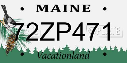 72ZP471 Maine License Plate