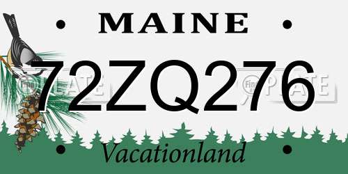 72ZQ276 Maine License Plate
