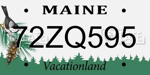 72ZQ595 Maine License Plate