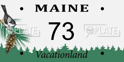 73 Maine License Plate