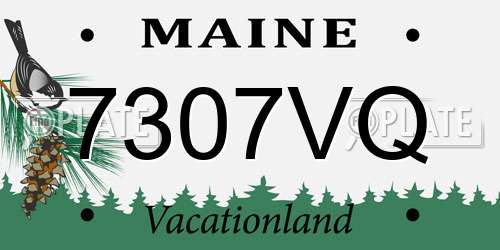 7307VQ Maine License Plate